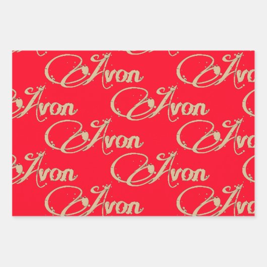 Feuille De Papier Cadeau Noël Retro Avon (Devant)