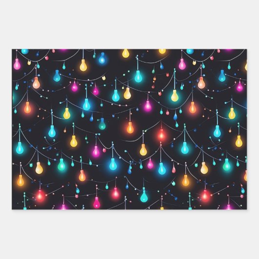 Feuille De Papier Cadeau Noël Retro Neon (Devant 3)