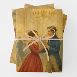 Feuille De Papier Cadeau Noël Romantique Vintage Orgueil et Préjugés