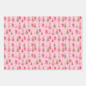 Feuille De Papier Cadeau Noël rose (Devant 2)
