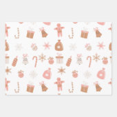 Feuille De Papier Cadeau Noël rose (Devant 2)