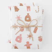 Feuille De Papier Cadeau Noël rose (En situation)