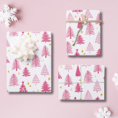 Feuille De Papier Cadeau Noël rose