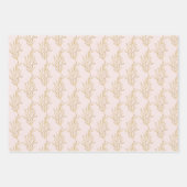 Feuille De Papier Cadeau Noël rose et or (Devant)