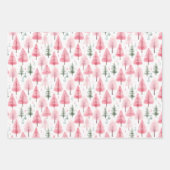 Feuille De Papier Cadeau Noël rose et vert doux (Devant 3)