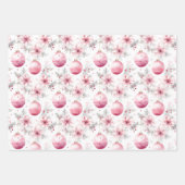 Feuille De Papier Cadeau Noël rose et vert doux (Devant 2)