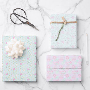 Feuille De Papier Cadeau Noël rose mou