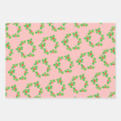 Feuille De Papier Cadeau Noël rose Pastel moderne (Devant)