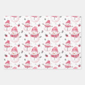 Feuille De Papier Cadeau Noël rose Snowman (Devant 3)
