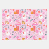Feuille De Papier Cadeau Noël rose vif (Devant)