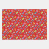 Feuille De Papier Cadeau Noël rouge (Devant 3)