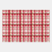 Feuille De Papier Cadeau Noël rouge blanc beige tatsall plaid motif (Devant)
