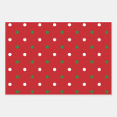 Feuille De Papier Cadeau Noël rouge blanc noir pois motif (Devant 3)