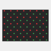 Feuille De Papier Cadeau Noël rouge blanc noir pois motif (Devant)