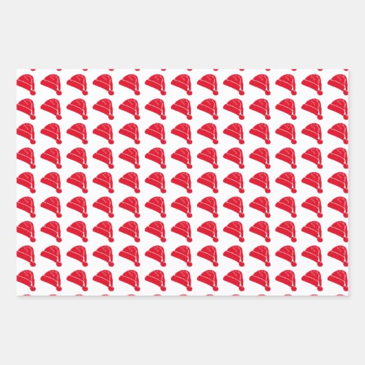 Feuille De Papier Cadeau Noël rouge blanc vert Père Noël motif mignon (Devant)