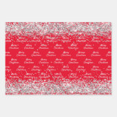 Feuille De Papier Cadeau Noel rouge confetti élégant (Devant 2)