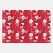 Feuille De Papier Cadeau Noël Rouge et blanc (Devant 3)