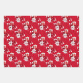 Feuille De Papier Cadeau Noël Rouge et blanc (Devant)