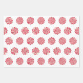 Feuille De Papier Cadeau Noël rouge et blanc Pinwheel (Devant 3)