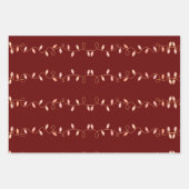 Feuille De Papier Cadeau Noël rouge et or (Devant 3)