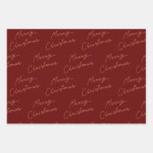 Feuille De Papier Cadeau Noël rouge et or (Devant)