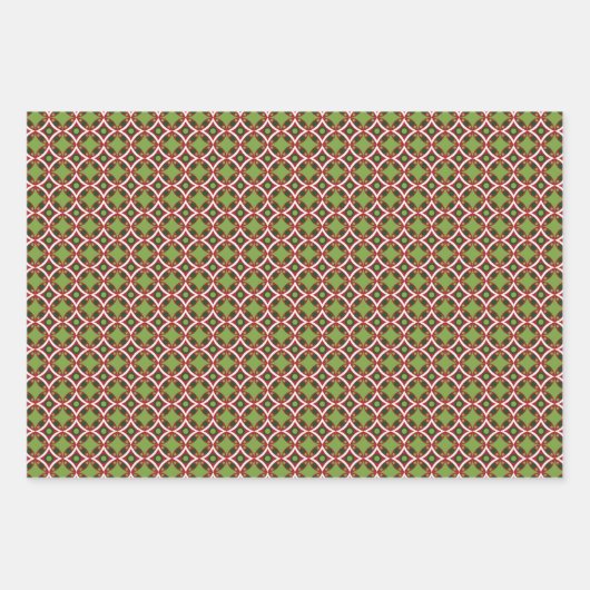 Feuille De Papier Cadeau Noël rouge et vert multi-Motif (Devant 3)