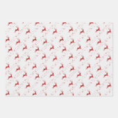 Feuille De Papier Cadeau Noël Rouge, Noir Et Blanc Moderne (Devant)