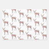 Feuille De Papier Cadeau Noël Rouge Peppermenthe Reindeer Père Noël Sleigh (Devant)