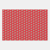 Feuille De Papier Cadeau Noël Rouge rose blanc Reindeer (Devant)