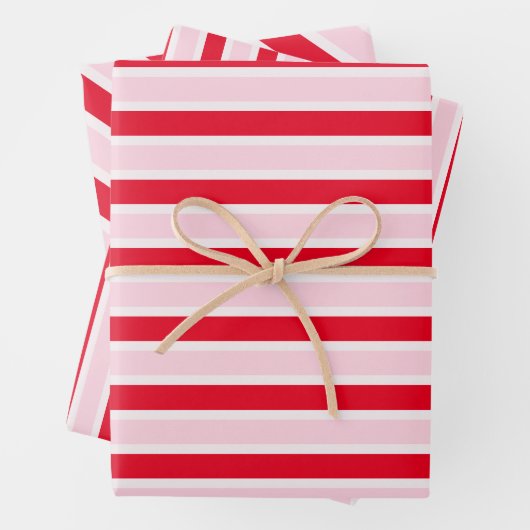 Feuille De Papier Cadeau Noël Rouge rose moderne (En situation)