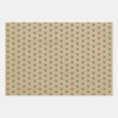 Feuille De Papier Cadeau Noël Rouge Vert & Blanc Kraft Pois (Devant)