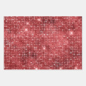 Feuille De Papier Cadeau Noël rouge, vert et doré (Devant)