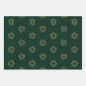 Feuille De Papier Cadeau Noël rouge vert noir étoile d'or (Devant 2)