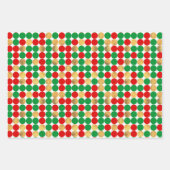 FEUILLE DE PAPIER CADEAU NOËL ROUGE VERT OR VACANCES MOTIFS (Devant 3)
