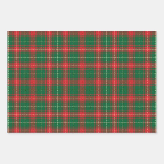 Feuille De Papier Cadeau Noël rouge vert rustique tartan plaid motif (Devant)