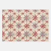 Feuille De Papier Cadeau Noël rouge vintage (Devant 3)