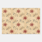 Feuille De Papier Cadeau Noël rouge vintage (Devant 2)