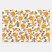 Feuille De Papier Cadeau Noël Russe Agrumes de vacances épice (Devant)