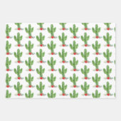 Feuille De Papier Cadeau Noël rustique Cactus Fête Florale (Devant 2)