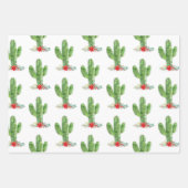 Feuille De Papier Cadeau Noël rustique Cactus Fête Florale (Devant)