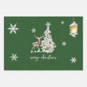 Feuille De Papier Cadeau Noël rustique traditionnel (Devant)