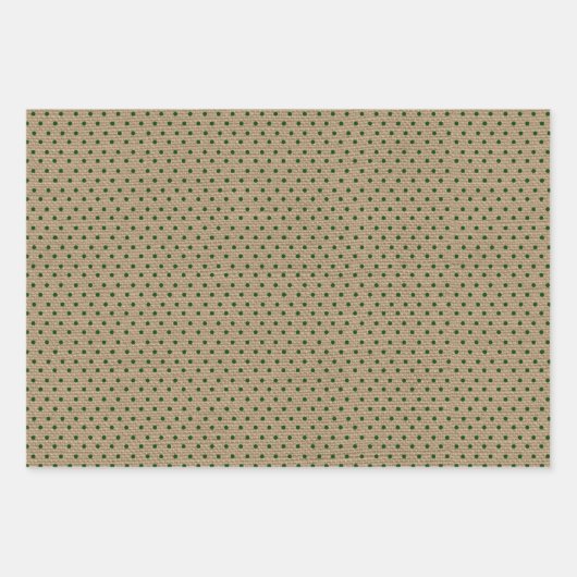 Feuille De Papier Cadeau Noël rustique vert (Devant 2)