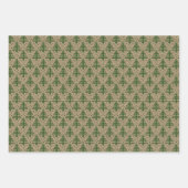 Feuille De Papier Cadeau Noël rustique vert (Devant)