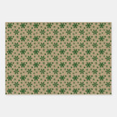 Feuille De Papier Cadeau Noël rustique vert (Devant 3)