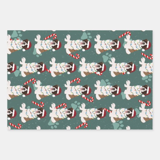 Feuille De Papier Cadeau Noël Saint Bernard (Devant 3)