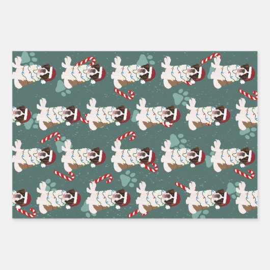 Feuille De Papier Cadeau Noël Saint Bernard (Devant 2)