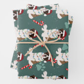 Feuille De Papier Cadeau Noël Saint Bernard (En situation)