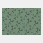 Feuille De Papier Cadeau Noël sainte croquis vert vacances (Devant 3)