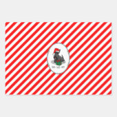Feuille De Papier Cadeau Noël Santa Hat Scottish Terrier (noir) mignonne (Devant 2)
