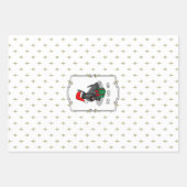 Feuille De Papier Cadeau Noël Santa Hat Scottish Terrier (noir) mignonne (Devant 3)